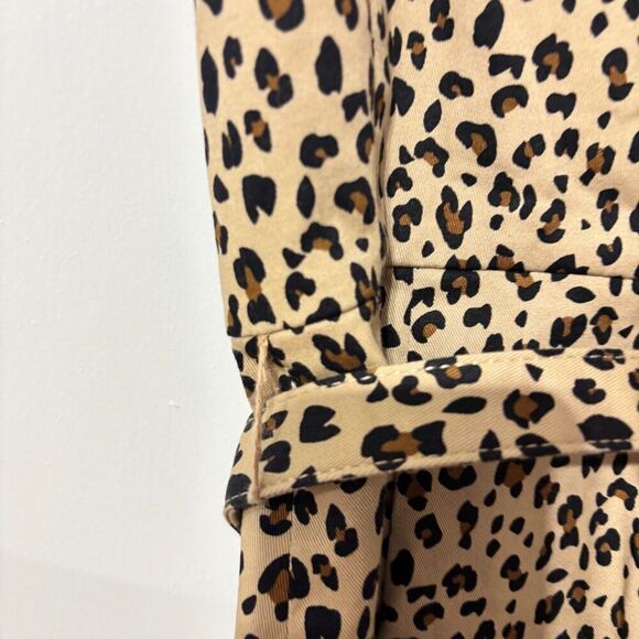 NWT J. Crew Womens Brown Black Leopard Print Belted Lined Sheath Dress Size 2 - Picture 4 of 7